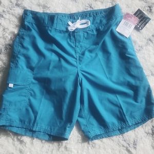 Kanu Surf Women's Marina Active Swim Board Short Aqua Color Size 1X New